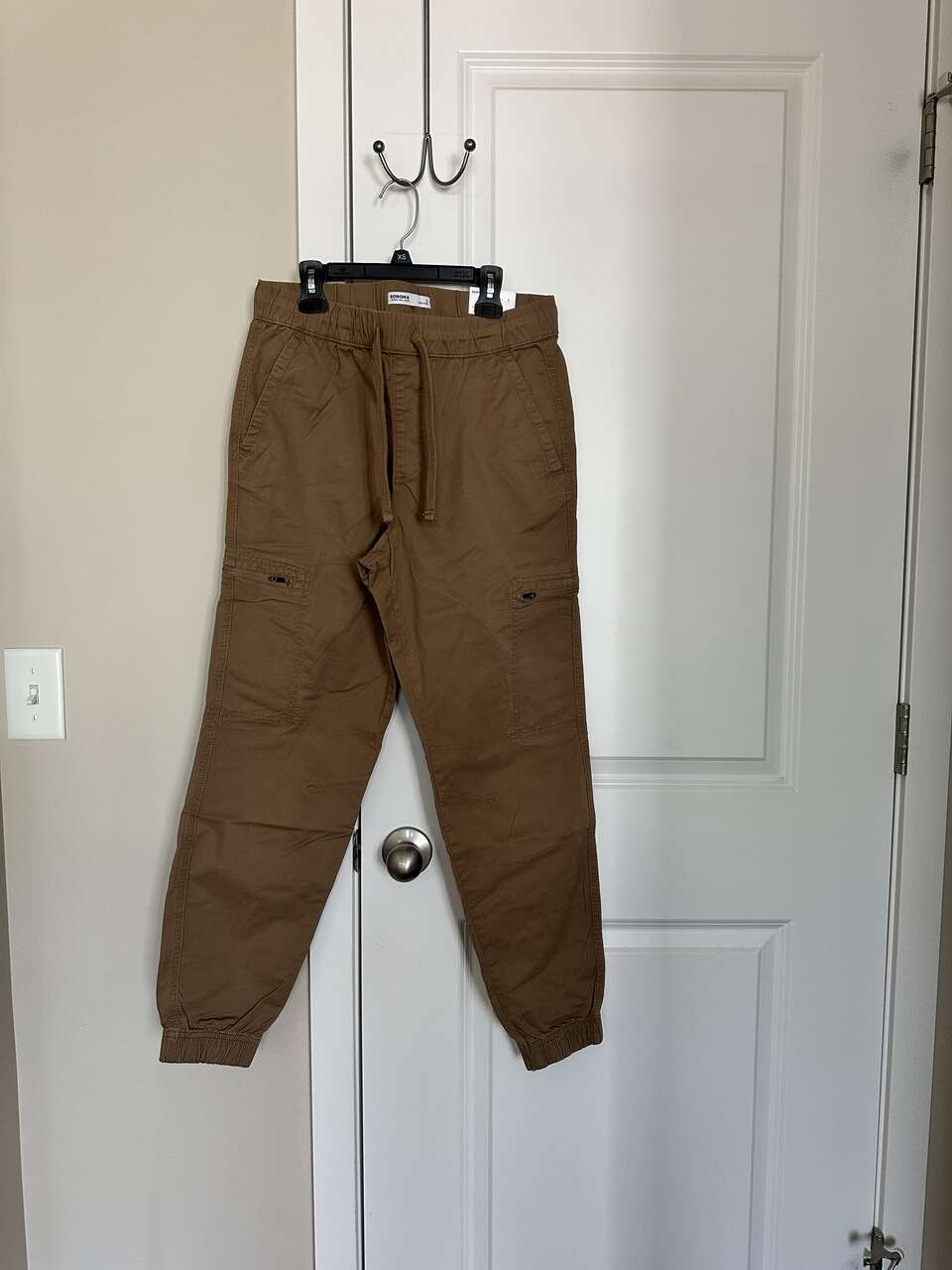 BNWT Men's Sonoma Goods For Life Zip Cargo Jogger Pants, Size S, Wood Grain