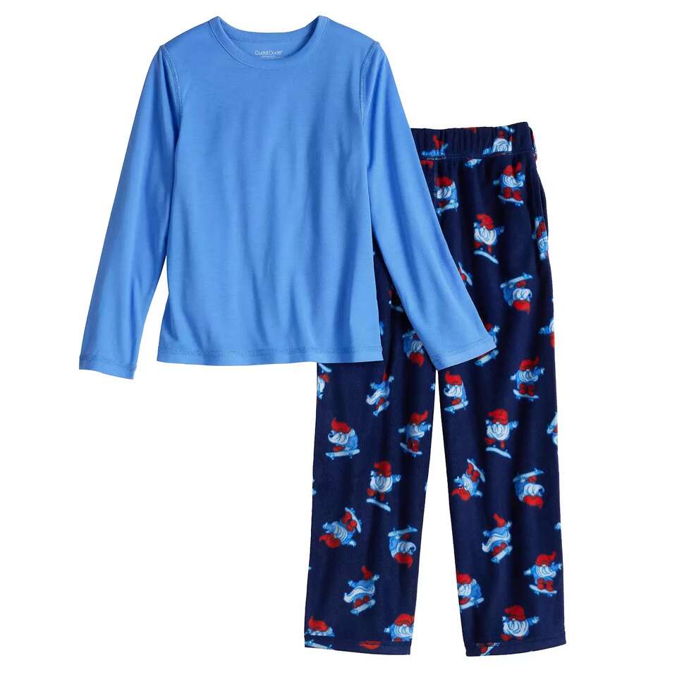 BNIP Cuddl Duds Adaptive 2-Piece Long Sleeve Pajama Top & Pajama Pant, Boys XL(14-16)