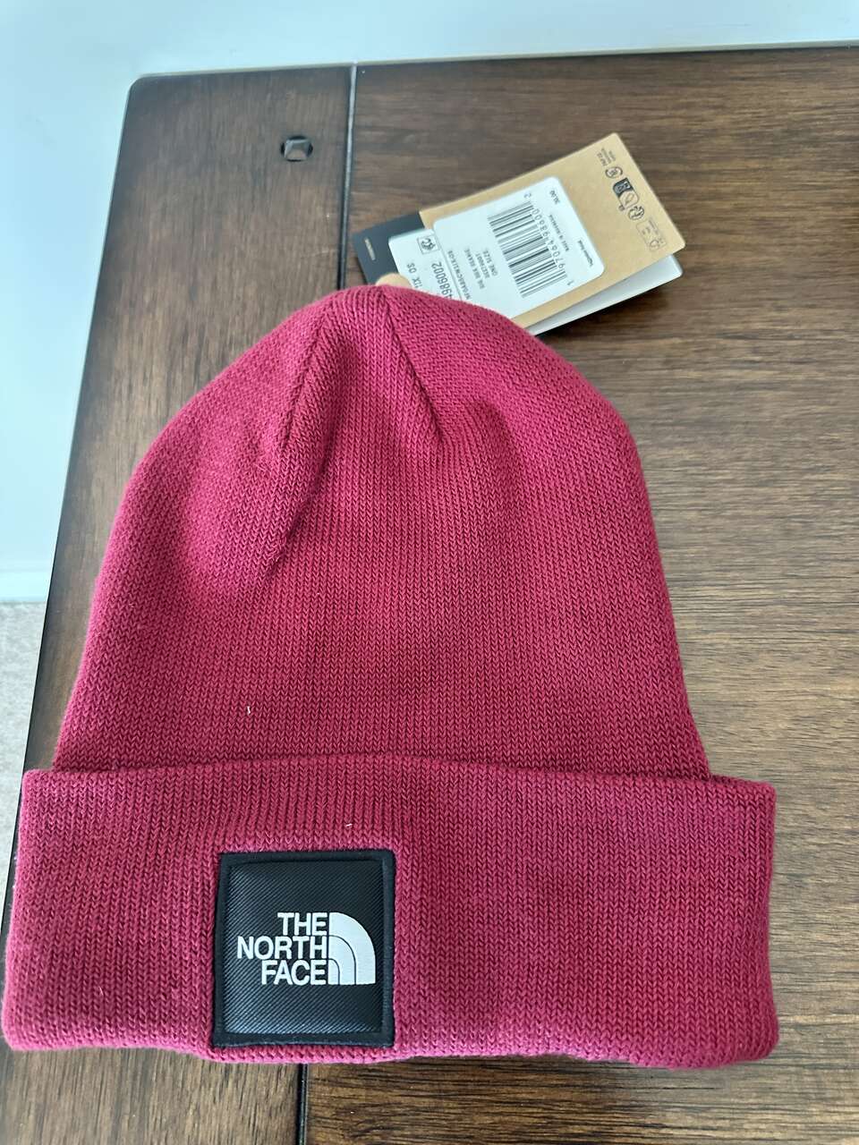 BNWT The North Face big box beanie OS unisex adult color beetroot