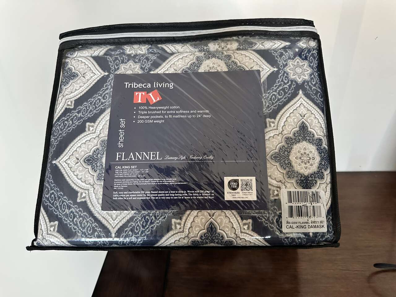 BNIP Tribeca Living 100% heavy weight cotton flannel Cal King sheet set, Xtra deep