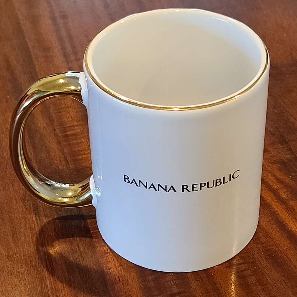 Collector Ceramic Mug Banana Republic Gold Trim
