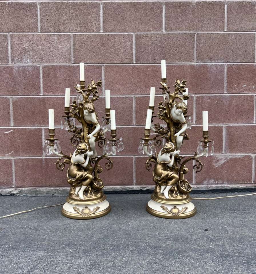 Art Nouveau French Collection Franc Moreau Lamps