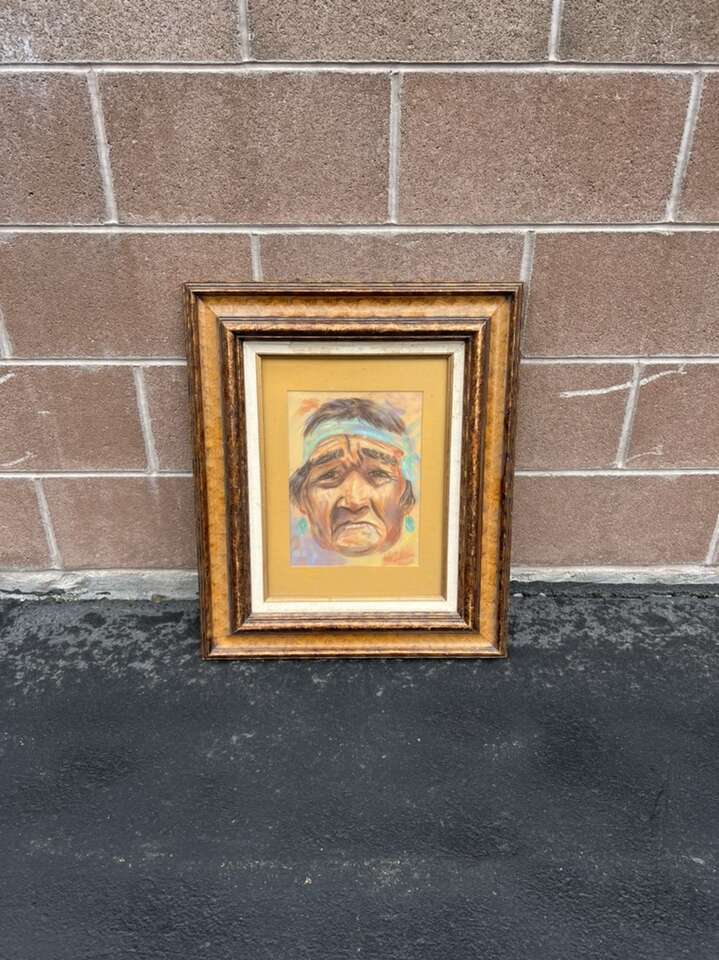 Vintage Kay Johnson Native Framed Art Pastel