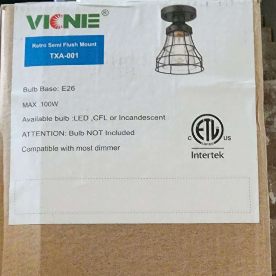 Vicnie Retro Semi Flush Light Fixture