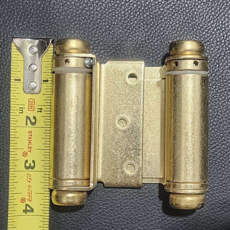 Double Action Spring Hinge set, Brass 3 inch