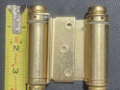 Double Action Spring Hinge set, Brass 3 inch