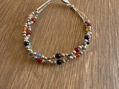 Multi Color Bead Intertwined Bracelet