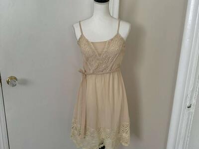 Charming Charlie Beige Lace Summer Dress Size S