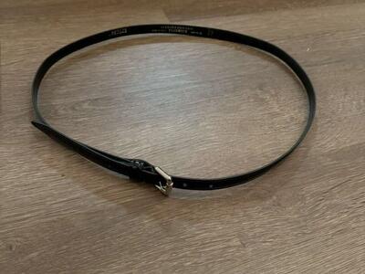 Women’s Black Patent Leather Belt Size S/M Italy