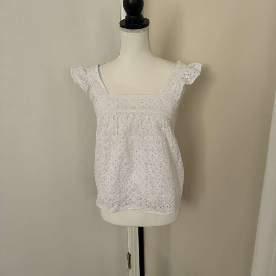 Women’s Gap Square Neck Flutter Sleeve Blouse XS