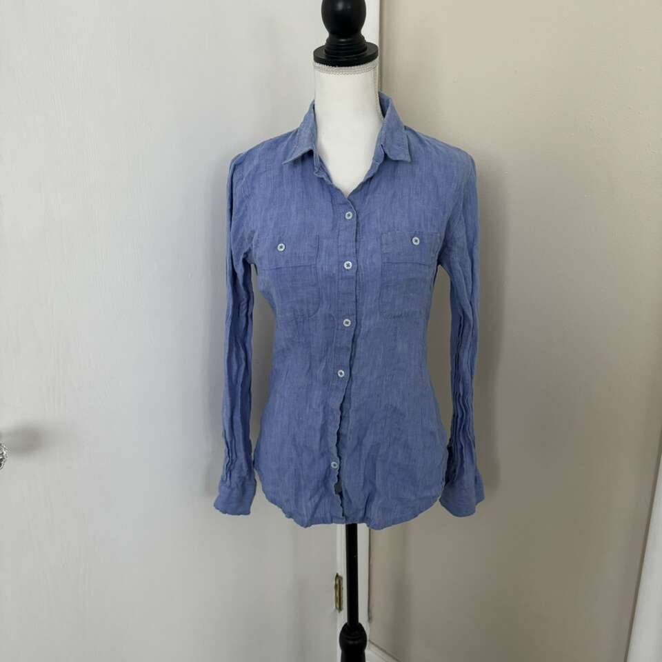 Tailored Blue Button Down Women’s Top Size XS/S