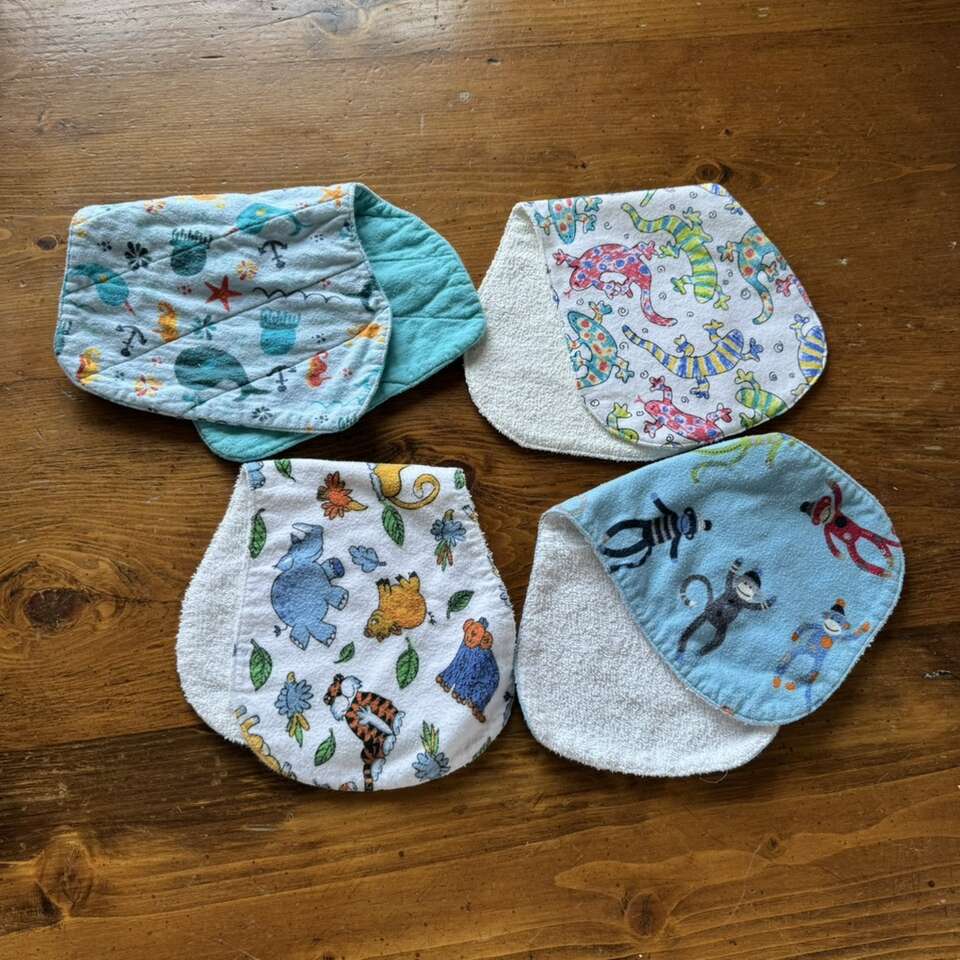 Baby Handmade Burp Cloths Zoo Lizard Ocean Whale