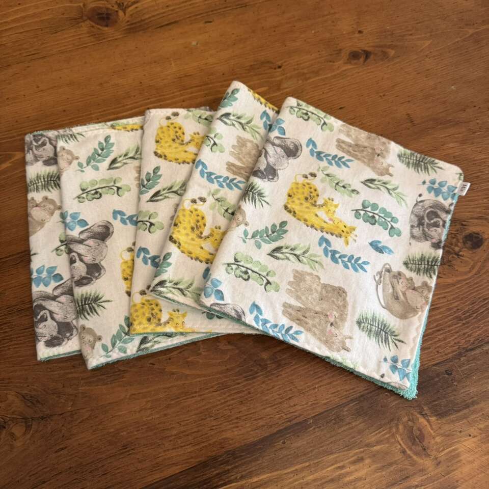 Baby Animal Burp Cloths Giraffe Monkey Elephant