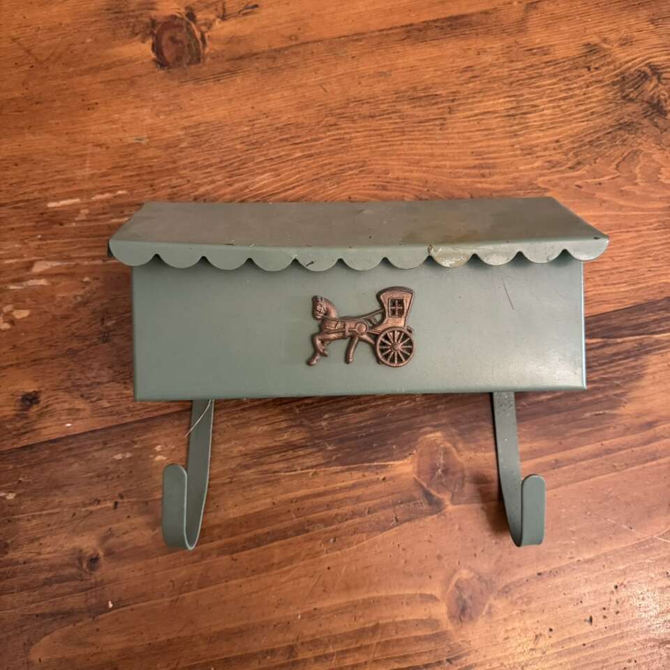Small Antique Mailbox with Carriage Emblem Scallop