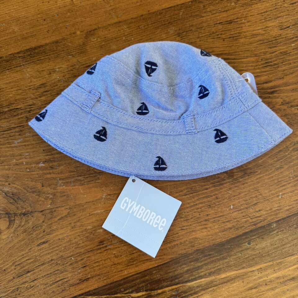 Gymboree Sail Boat Bucket Hat Summer Chin Strap