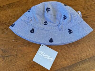 Gymboree Sail Boat Bucket Hat Summer Chin Strap