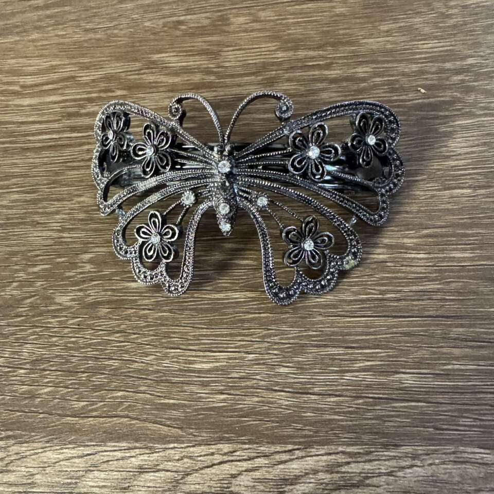 SCUNCI Butterfly Barrette Flowers Rhinestones