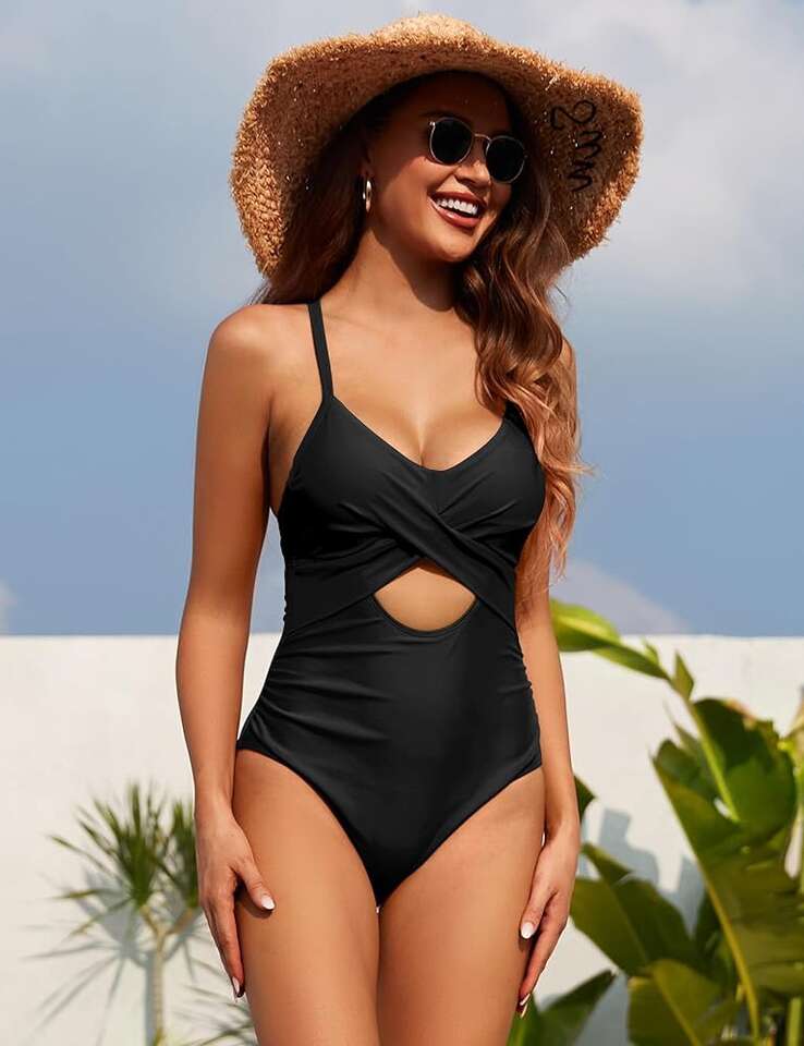 Eomenie Women’s One Piece Swimsuit Ruched Tummy