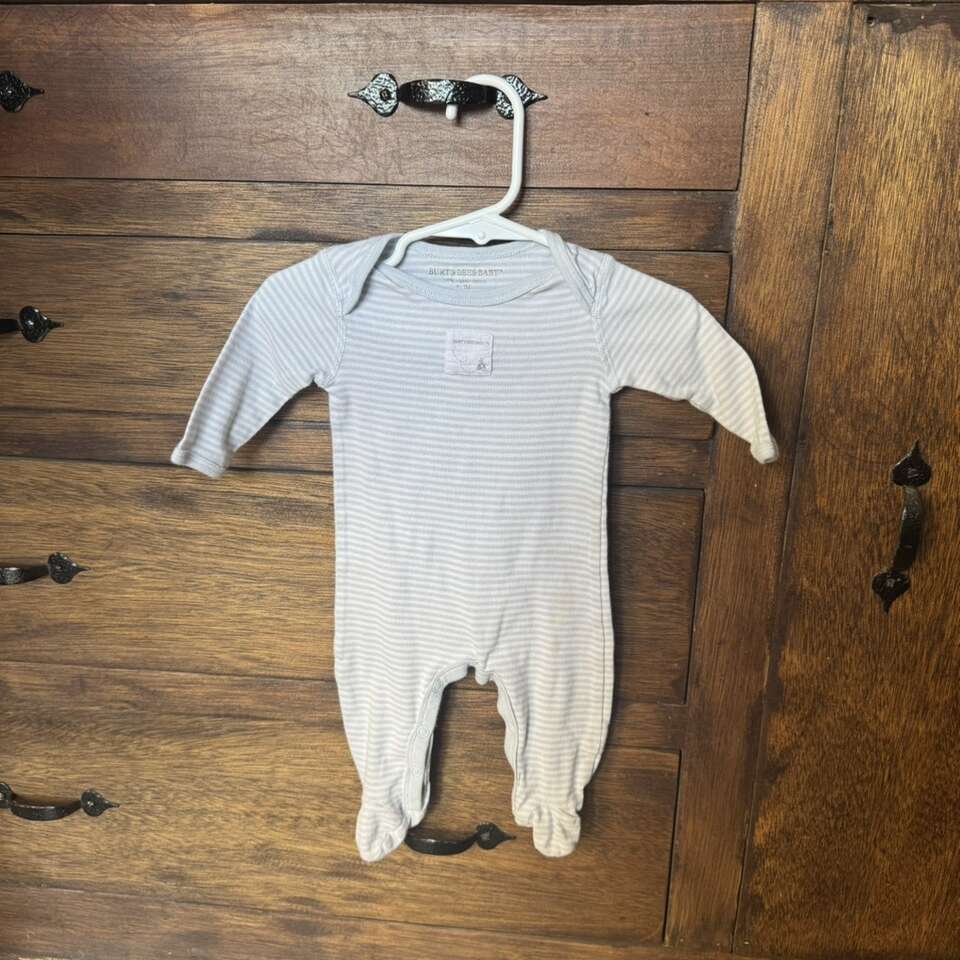 Burt’s Bees Baby Striped One Piece Sleeper 0-3 m