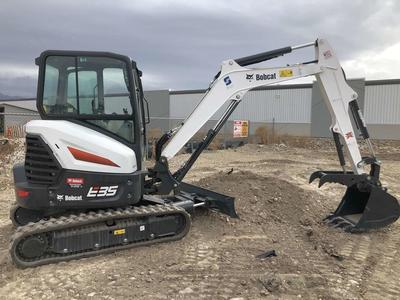 Bobcat E-35 mini excavator for rent. Has cab, thumb, 8300 lbs. Very NICE