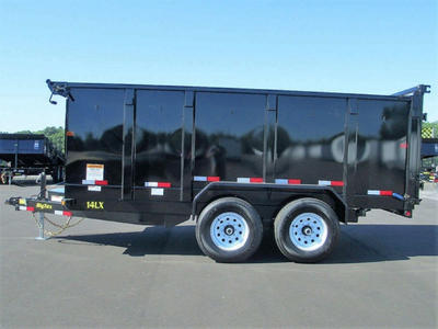 Large hydraulic dump trailer. 7x14 as big as dumpster