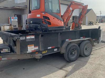 Enclosed Kubota Mini Excavator Dump Trailer For Rent