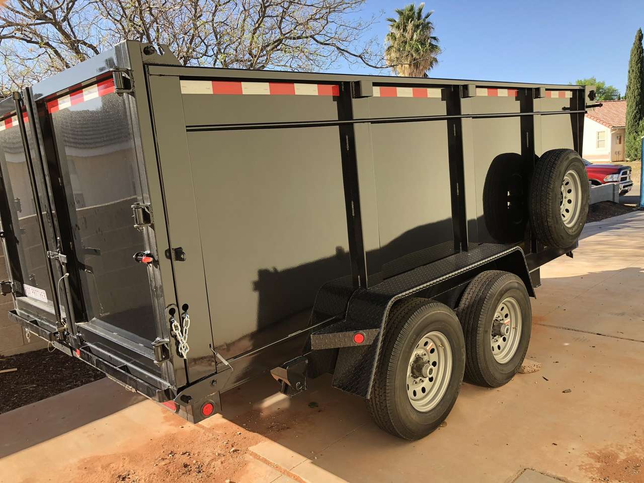 Large 7x14 Dump trailer for rent. Holds up to 14 yards! 14k. cheaper than dumpster