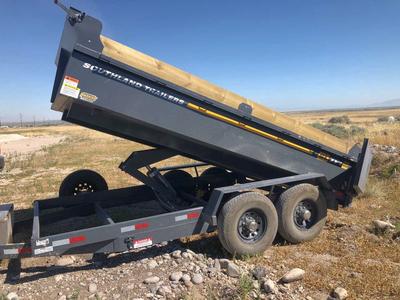Large dump trailer for rent. 7x14 with 14k axels. Dirt, concrete, ok!