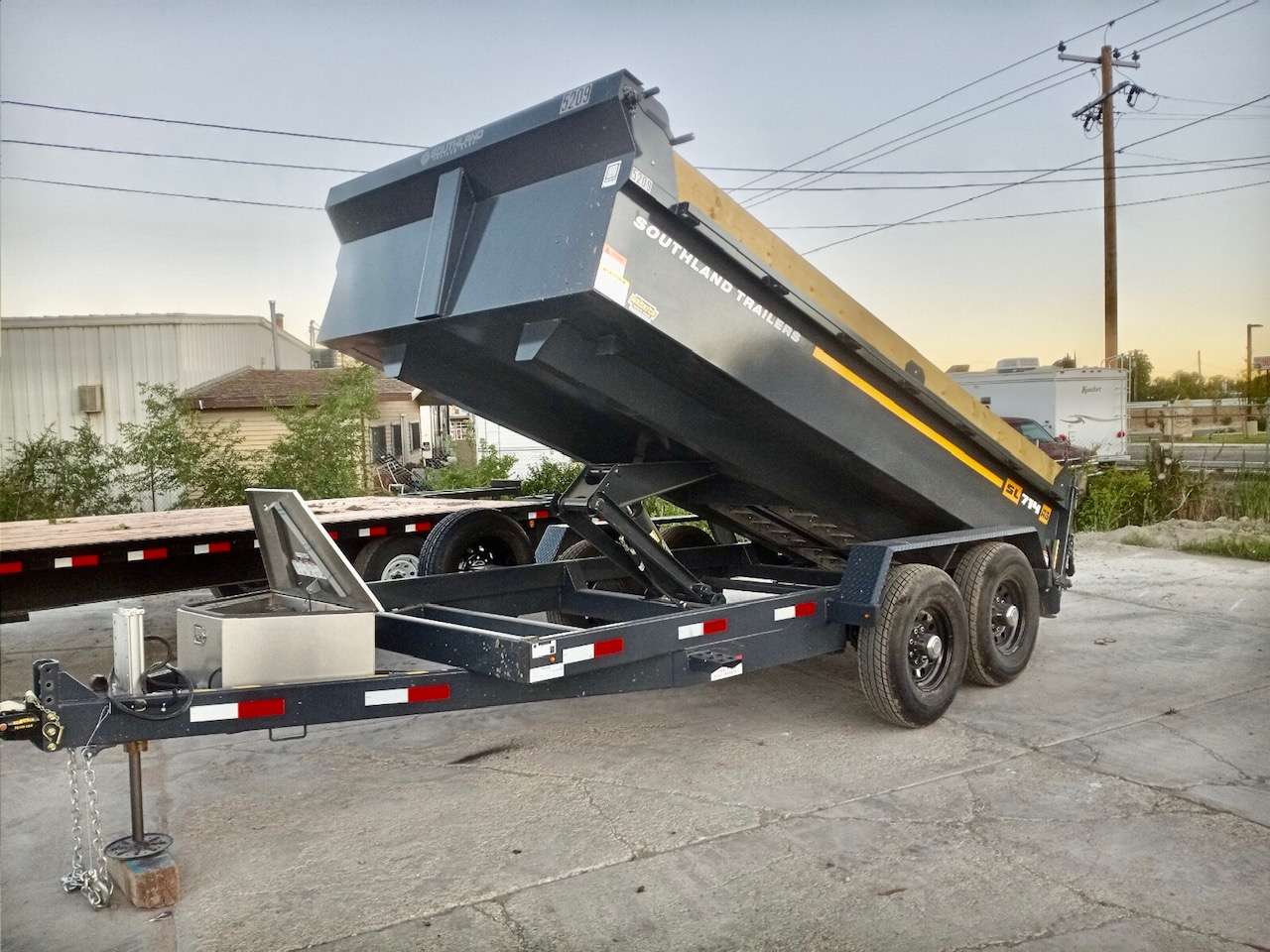 7 x 14' Southland Dump Trailer for rent - 9,800lb capacity