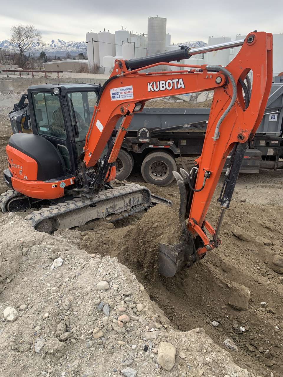 12,000lbs Kubota Kx57 Mini Excavator for rent - Huge Power with thumb and dozer blade