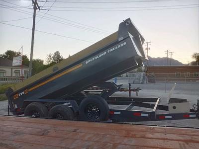 Large 7x14 Dump trailer for rent. Easy to use hydraulic dump bed 14k