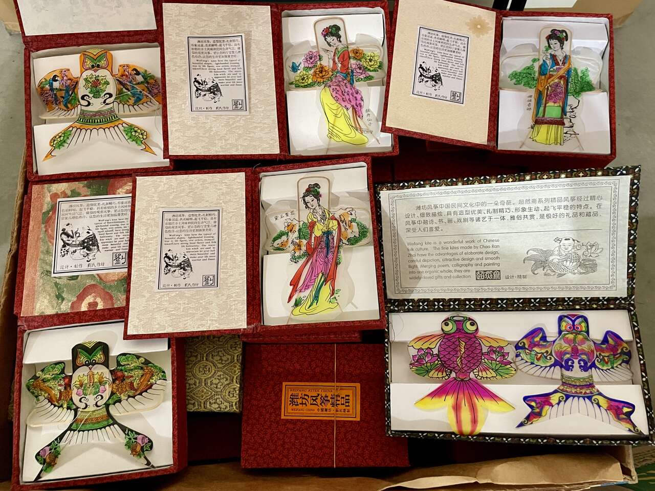 Weifang Hand Painted Mini Kites in Box  NEW!