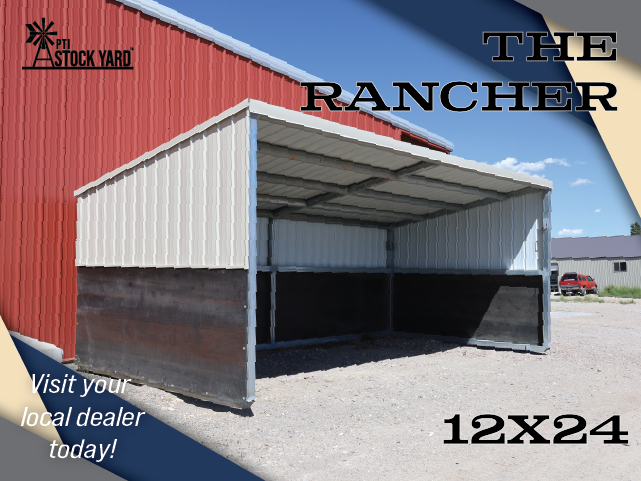 12x24 Rancher Livestock Shelter - CUSTOM COLORS