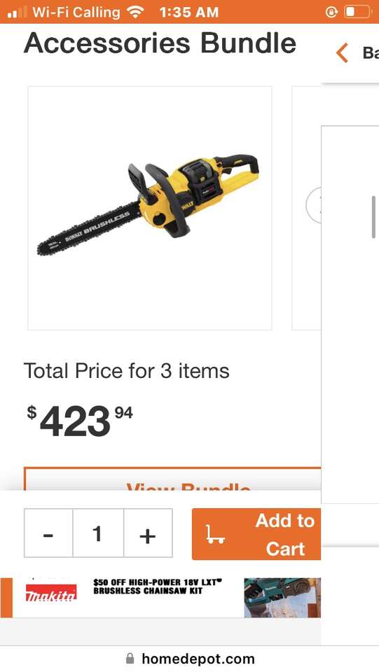 DeWalt 60 Volt Brushless Chain Saw Industrial