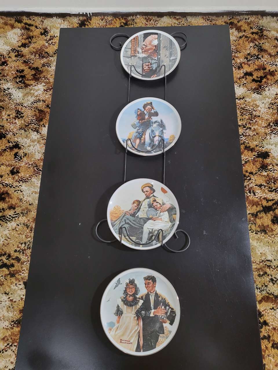 Medium-Sized Norman Rockwell-Themed Plates in Mint Condition