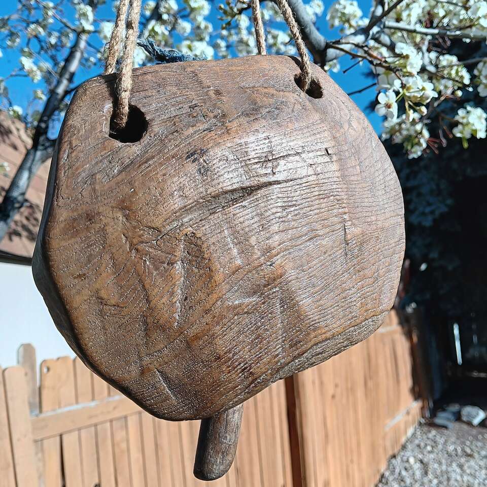 Vintage wood Cow bell