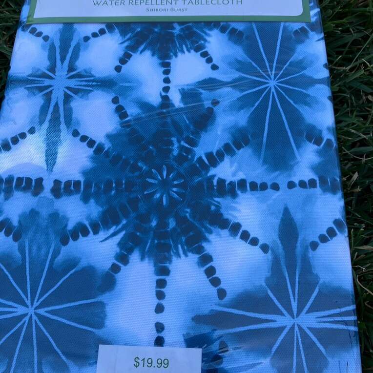 Water Repellent Tablecloth Shibori Burst