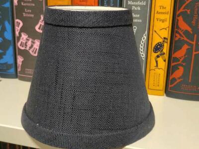 Navy Linen Chandelier Shade