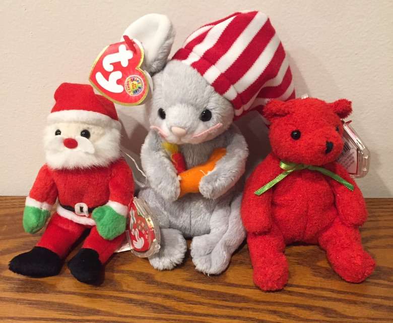 Christmas Beanie Babies- Santa Mouse Bear