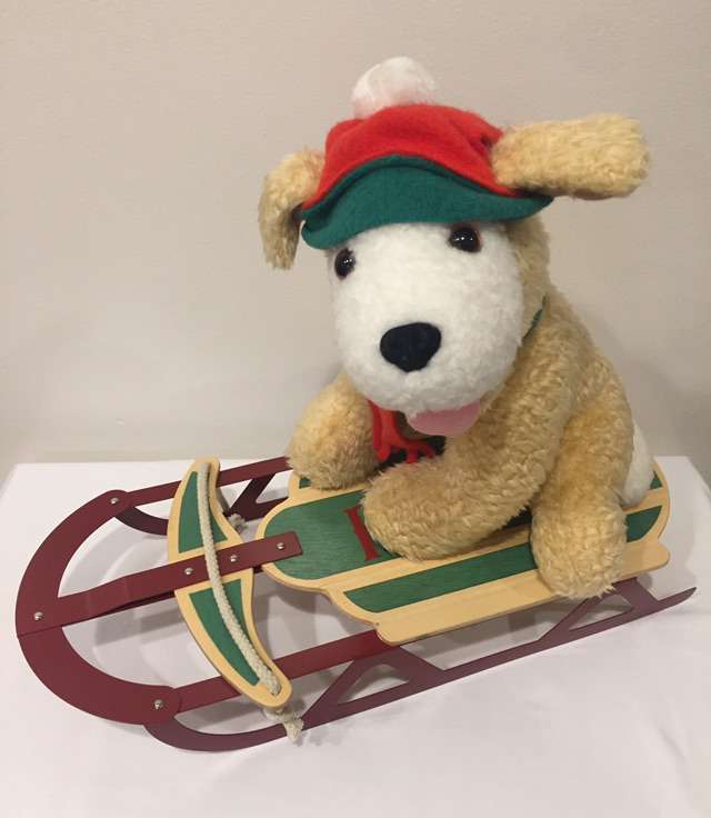 Retired Hallmark Plush Dog & Sled