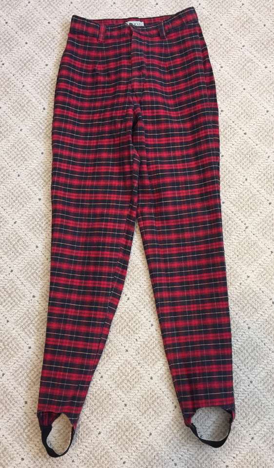 1980s Vintage Plaid Stirrup Pants Girls 5