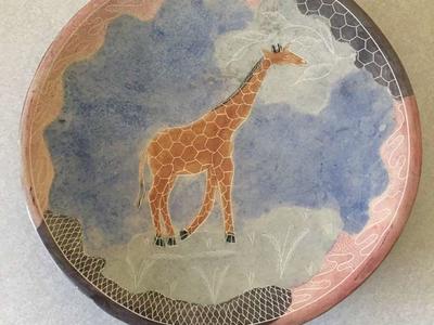 Hand Carved Stone Plate from Kenya Africa