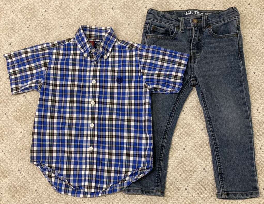 Nautica Jeans & Chaps Plaid Shirt 4T 4 Outfit