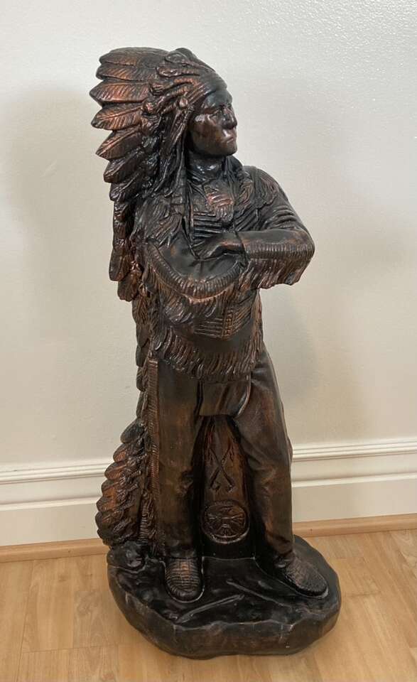 Tall Vintage Indian Chief Statue Made in Mexico