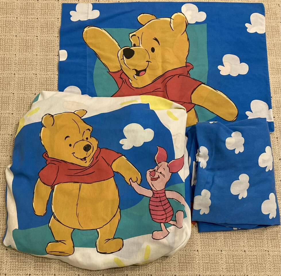 Vintage 1990s Winnie The Pooh Twin Bed Sheet Set