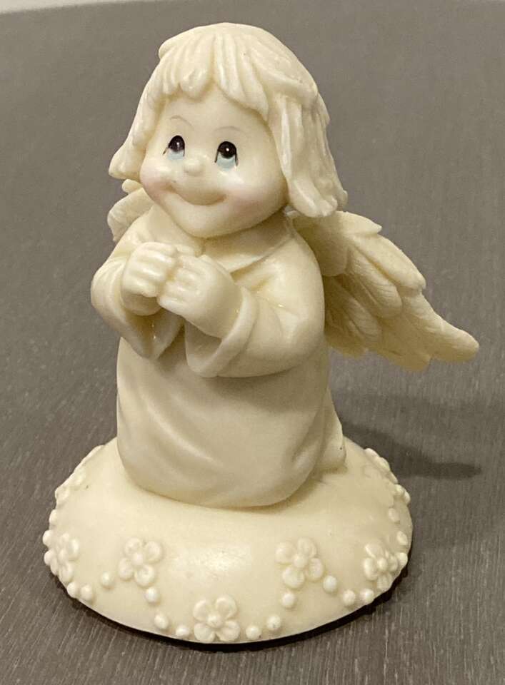 Vintage 1970s Cherub Resin Figurine Angel Statue