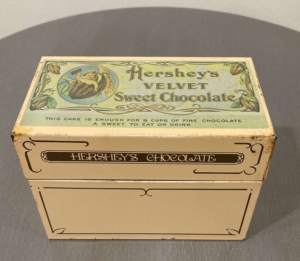 Vintage Hersheys Chocolate Metal Recipe Box