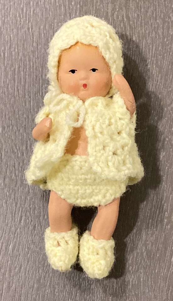 1930s Antique Baby Doll KH Tiny Dollhouse Miniature