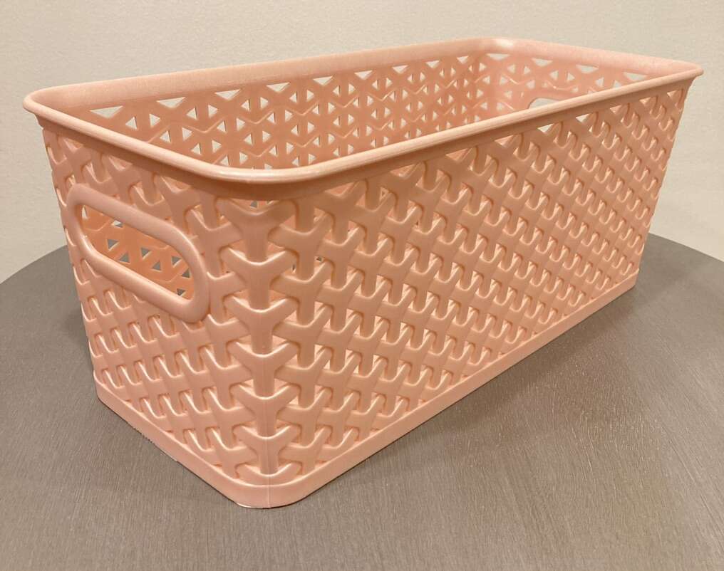 Pink Weave Storage Basket Like New