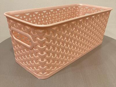 Pink Weave Storage Basket Like New